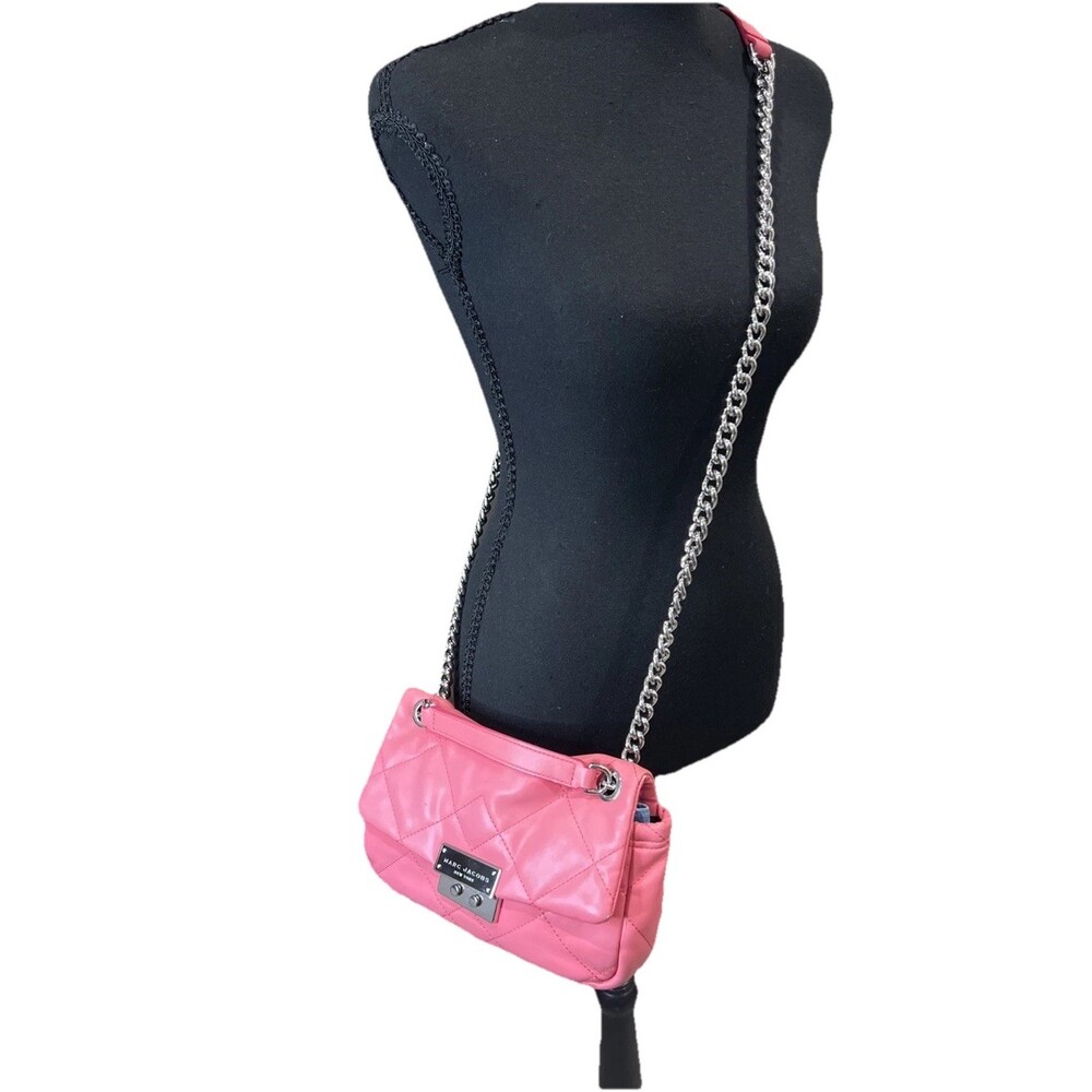 Marc Jacobs Quilted Moto Women’s Barbie Pink Shoulder Bag Crossbody Handbag - Picture 12 of 16